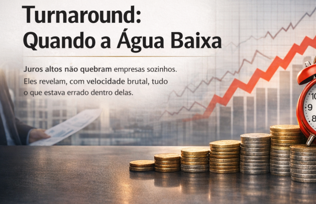 O turnaround começa com honestidade, quando a liderança aceita rever estruturas, cortar dispersão, enxugar privilégios e enfrentar o que já não funciona.